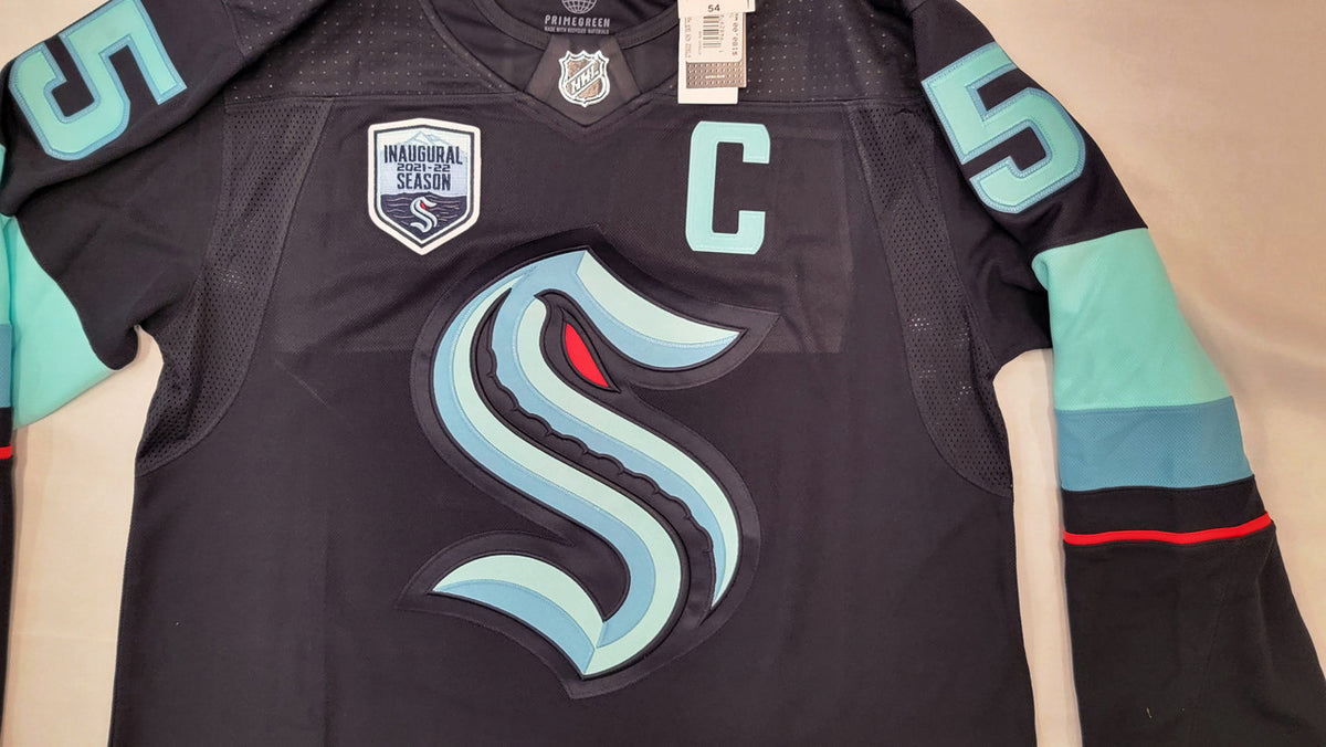 Seattle Kraken Mark Giordano Autographed Blue Adidas Authentic Jersey Size 54 With 2021-22 Inaugural Patch "1st Sea Captain" Fanatics Holo #B389979