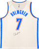 Oklahoma City Thunder Chet Holmgren Autographed White Fanatics Jersey Size L Beckett BAS Witness Stock #234061