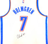 Oklahoma City Thunder Chet Holmgren Autographed White Fanatics Jersey Size L Beckett BAS Witness Stock #234061