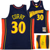 Golden State Warriors Stephen Curry Autographed Blue Authentic Mitchell & Ness 09-10 HWC Swingman Rookie Year Replica Jersey Size L JSA Stock #234075