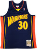 Golden State Warriors Stephen Curry Autographed Blue Authentic Mitchell & Ness 09-10 HWC Swingman Rookie Year Replica Jersey Size L JSA Stock #234075