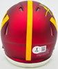 Mike Sainristil Autographed Washington Commanders Maroon Speed Mini Helmet Beckett BAS Witness Stock #234649