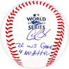 Cristian Javier Autographed Official 2022 World Series Logo MLB Baseball Houston Astros "22 WS Game 4 No Hitter" Beckett BAS Witness Stock #220451