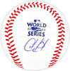 Cristian Javier Autographed Official 2022 World Series Logo MLB Baseball Houston Astros Beckett BAS Witness Stock #220452