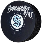 Andre Burakovsky Autographed Official Seattle Kraken Logo Hockey Puck Fanatics Holo Stock #208686