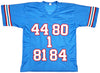 Houston Oilers Run & Shoot Autographed Baby Blue Jersey With 5 Signatures Including Warren Moon Beckett BAS Witness Stock #220384