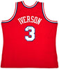 Philadelphia 76ers Allen Iverson Autographed Red Authentic Mitchell & Ness 2002-03 HWC Swingman Jersey Size XXL Beckett BAS Witness Stock #220415