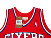 Philadelphia 76ers Allen Iverson Autographed Red Authentic Mitchell & Ness 2002-03 HWC Swingman Jersey Size L Beckett BAS Witness Stock #220413