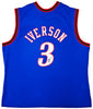Philadelphia 76ers Allen Iverson Autographed Blue Authentic Mitchell & Ness 1999-00 HWC Swingman Jersey Size XXL Beckett BAS Witness Stock #220420