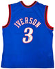Philadelphia 76ers Allen Iverson Autographed Blue Authentic Mitchell & Ness 1999-00 HWC Swingman Jersey Size XL Beckett BAS Witness Stock #220419