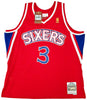 Philadelphia 76ers Allen Iverson Autographed Red Authentic Mitchell & Ness 1996-97 HWC Swingman Jersey Size XXL Beckett BAS Witness Stock #220425