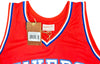 Philadelphia 76ers Julius "Dr. J" Erving Autographed Red Authentic Mitchell & Ness 1982-83 HWC Swingman Jersey Size XXL Beckett BAS Witness Stock #220408