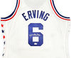 Philadelphia 76ers Julius "Dr. J" Erving Autographed White Authentic Mitchell & Ness 2-10-1985 HWC Swingman All Star Jersey Size XXL Beckett BAS Witness Stock #220410