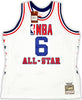 Philadelphia 76ers Julius "Dr. J" Erving Autographed White Authentic Mitchell & Ness 2-10-1985 HWC Swingman All Star Jersey Size XXL Beckett BAS Witness Stock #220410