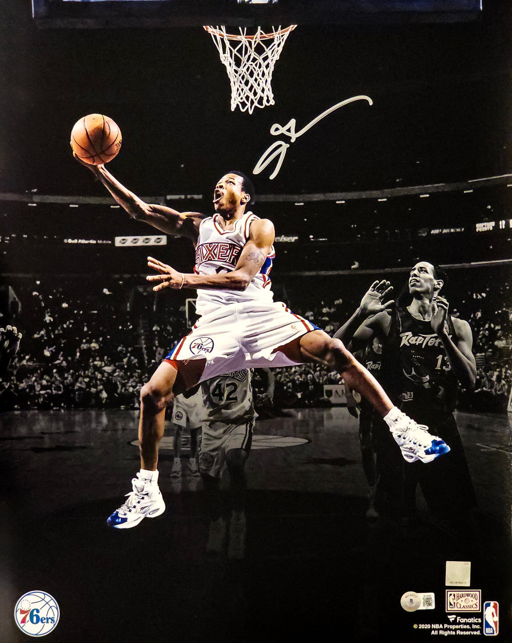 Allen Iverson Autographed Framed 16x20 Photo Philadelphia 76ers Beckett BAS Witness Stock #265806