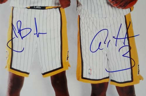 Al Harrington & Jonathan Bender Autographed 16x20 Photo Indiana Pacers PSA/DNA #S76726