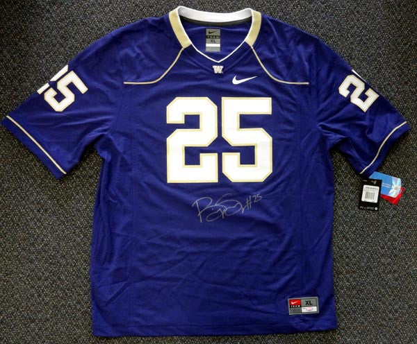 Washington Huskies Bishop Sankey Autographed Purple Nike Jersey Size XL MCS Holo Stock #73079