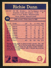 Richie Dunn Autographed 1984-85 O-Pee-Chee Card #69 Hartford Whalers SKU #151790
