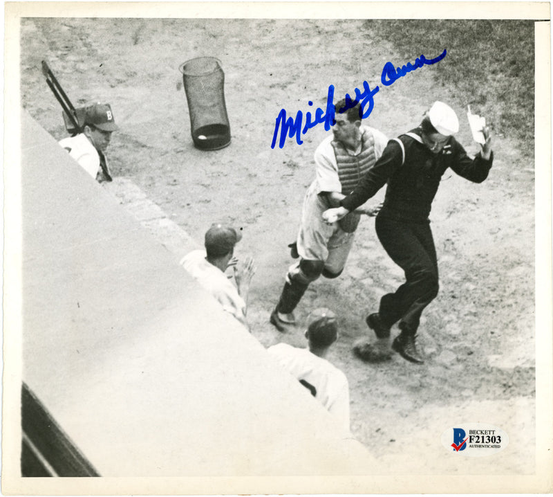 Mickey Owen Autographed 7x8 Photo Brooklyn Dodgers Beckett BAS #F21303