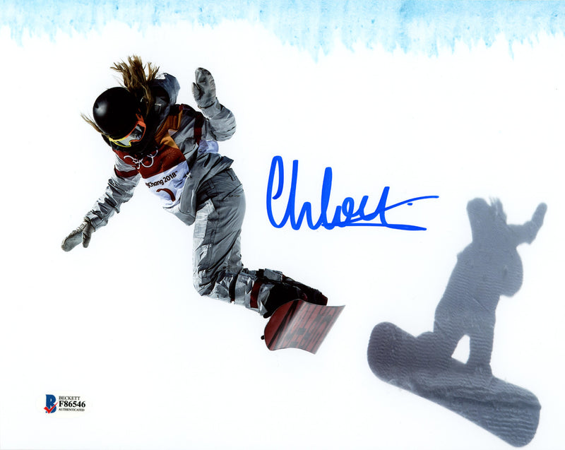 Chloe Kim Autographed 8x10 Photo Team USA Women's Snowboarding 2018 Winter Olympics Beckett BAS Stock #144535