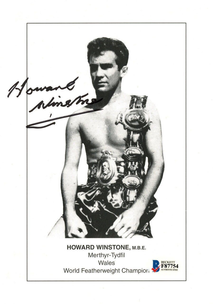 Howard Winstone Autographed 6x8 Photo Beckett BAS #F87754