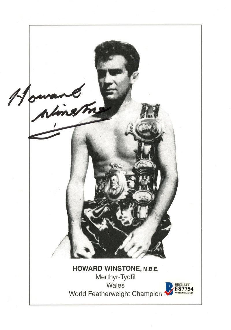 Howard Winstone Autographed 6x8 Photo Beckett BAS #F87754