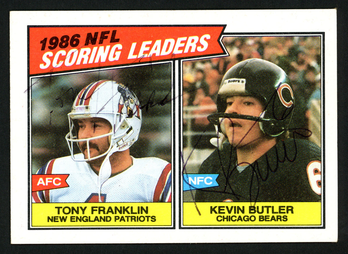 Tony Franklin & Kevin Butler Autographed 1987 Topps Card #230 SKU #153547