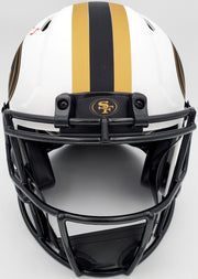 Trey Lance Autographed San Francisco 49ers Lunar Eclipse White Full Size Authentic Speed Helmet Beckett BAS QR Stock #194743