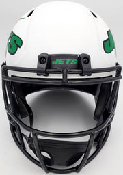 Zach Wilson Autographed New York Jets Lunar Eclipse White Full Size Replica Speed Helmet Beckett BAS QR Stock #194728