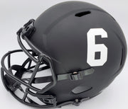 Devonta Smith Autographed Alabama Crimson Tide Eclipse Black Full Size Replica Speed Helmet "Heisman 2020" Beckett BAS Stock #191976