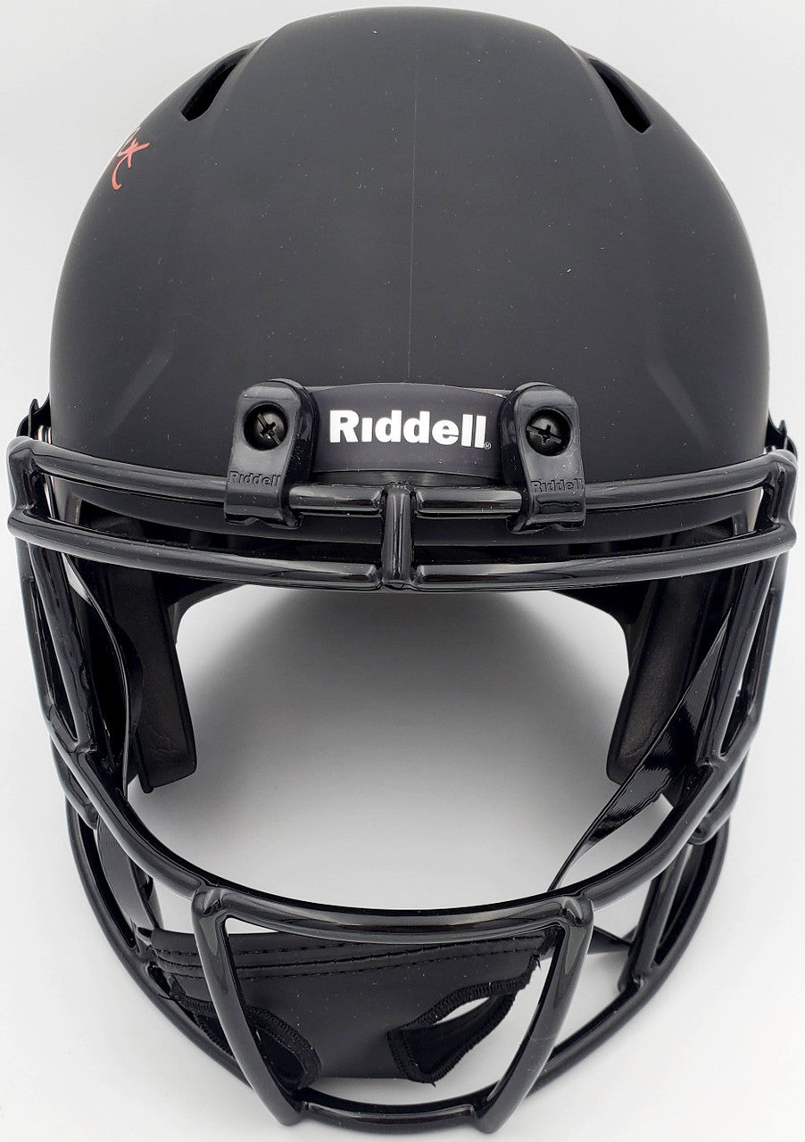 Devonta Smith Autographed Alabama Crimson Tide Eclipse Black Full Size Replica Speed Helmet Beckett BAS Stock #191975