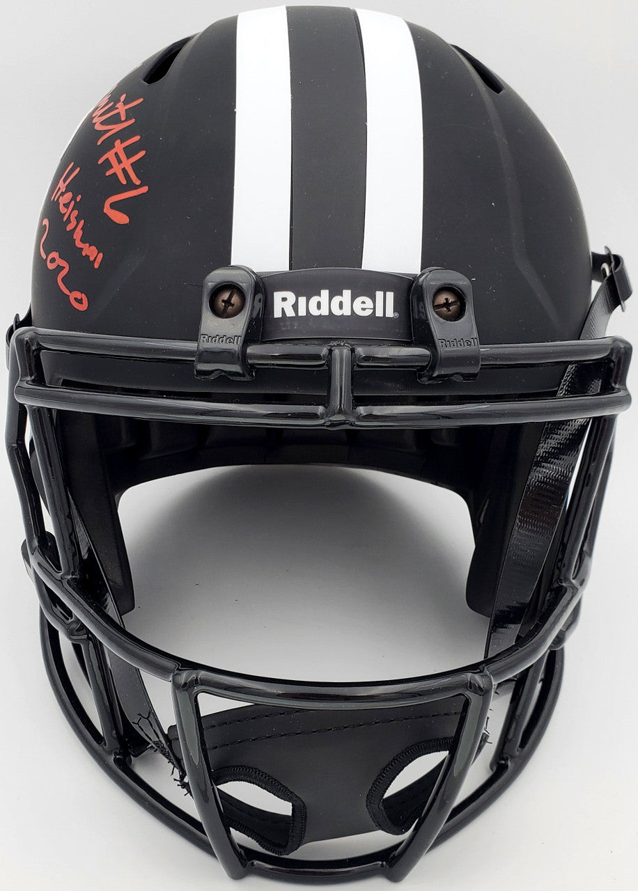Devonta Smith Autographed Alabama Crimson Tide Eclipse Black Full Size Speed Replica Helmet "Heisman 2020" Beckett BAS Stock #189557