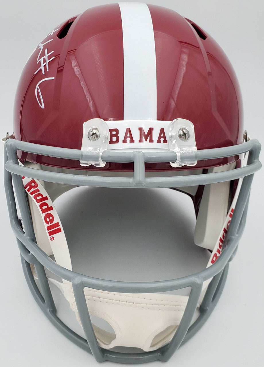 Devonta Smith Autographed Alabama Crimson Tide Full Size Speed Replica Helmet Beckett BAS Stock #189554