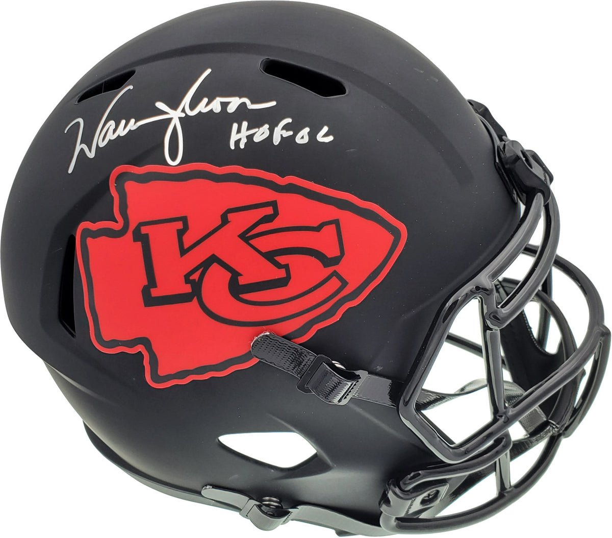 Warren Moon Autographed Kansas City Chiefs Eclipse Black Full Size Speed Replica Helmet "HOF 06" MCS Holo Stock #187026