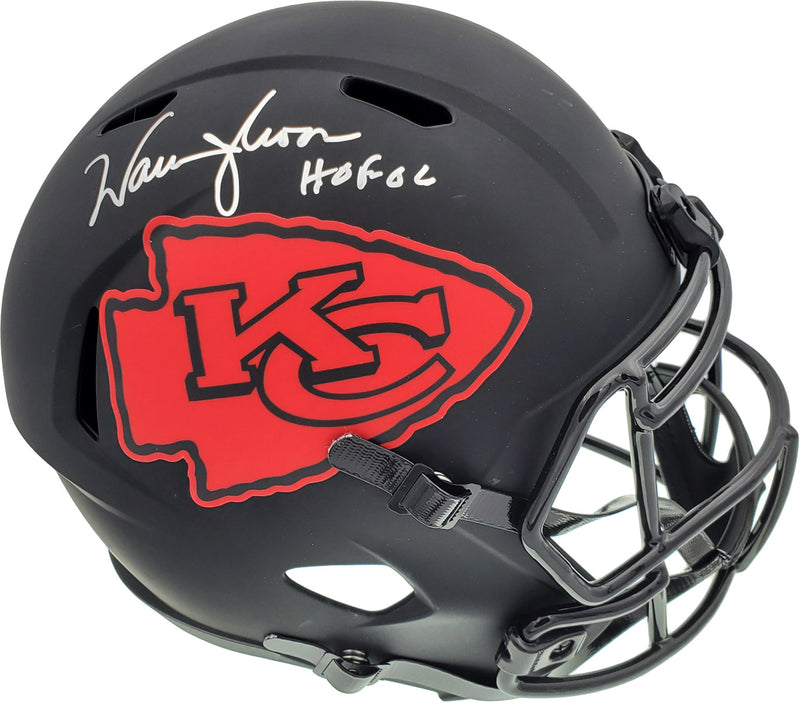 Warren Moon Autographed Kansas City Chiefs Eclipse Black Full Size Speed Replica Helmet "HOF 06" MCS Holo Stock #187026