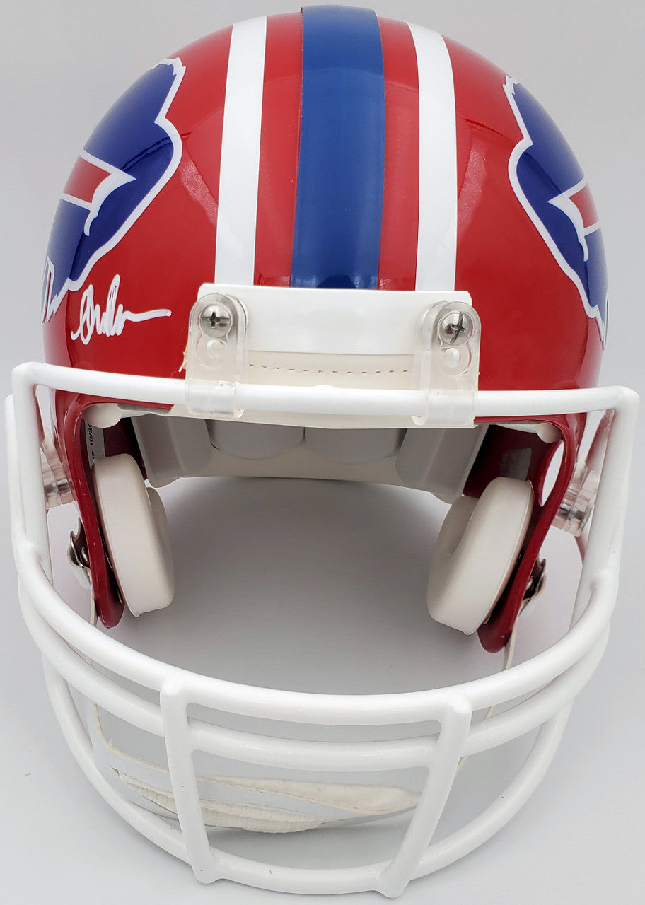 Buffalo Bills Team Greats Autographed Authentic Proline Full Size Red Helmet With 3 Signatures Including Jim Kelly, Thurman Thomas & Andre Reed Beckett BAS Stock #185862
