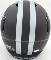 Roger Staubach Autographed Eclipse Black Dallas Cowboys Full Size Speed Replica Helmet Beckett BAS Stock #185835
