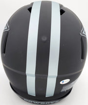 Roger Staubach Autographed Eclipse Black Dallas Cowboys Full Size Authentic Speed Helmet Beckett BAS Stock #185834