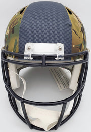 Russell Wilson Autographed Seattle Seahawks Camo Full Size Replica Speed Helmet RW Holo & Beckett BAS Stock #182232