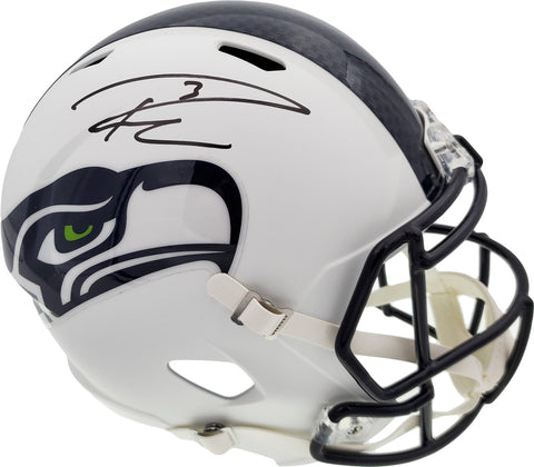 Russell Wilson Autographed Seattle Seahawks Flat Matte White Full Size Speed Replica Helmet RW Holo Stock #178958