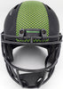 Russell Wilson Autographed Seattle Seahawks Eclipse Black Full Size Speed Replica Helmet In Silver RW Holo Stock #178956