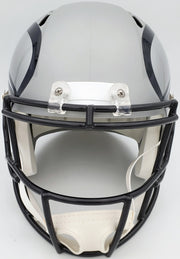 Russell Wilson Autographed Seattle Seahawks Gray AMP Full Size Speed Replica Helmet In Blue RW Holo Stock #159113