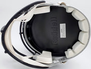 Russell Wilson Autographed Seattle Seahawks Gray AMP Full Size Speed Replica Helmet In Blue RW Holo Stock #159113