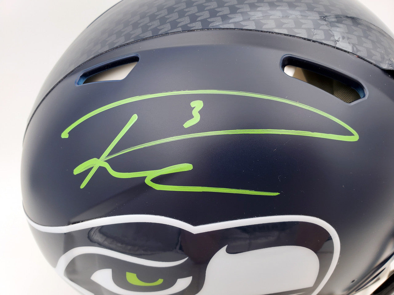 Russell Wilson Autographed Seattle Seahawks Full Size Speed Authentic Helmet In Green RW Holo Stock #145783
