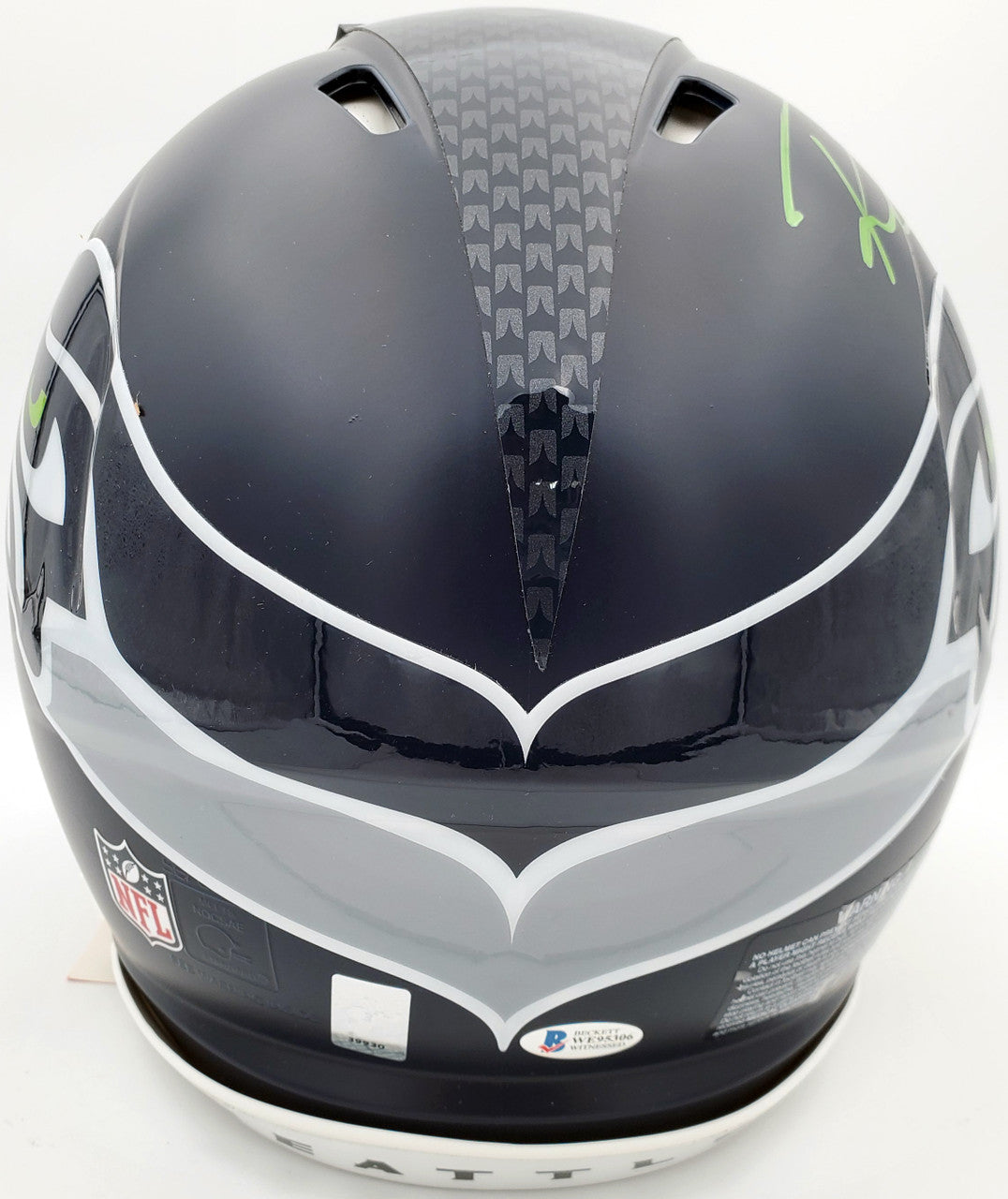 Russell Wilson Autographed Seattle Seahawks Full Size Speed Authentic Helmet In Green RW Holo Stock #145783