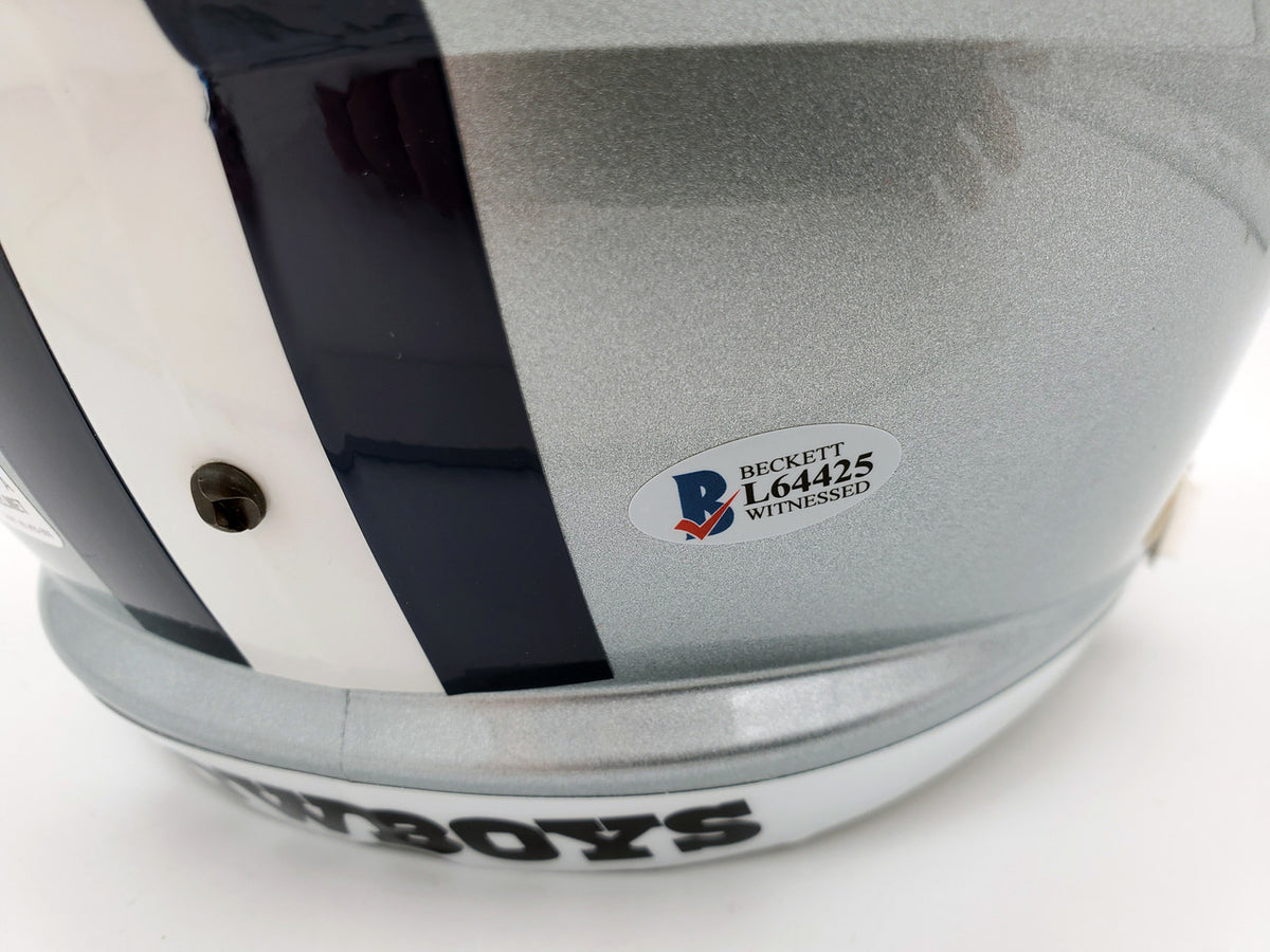 Ezekiel Elliott Autographed Dallas Cowboys Full Size Speed Replica Helmet Beckett BAS Stock #143247