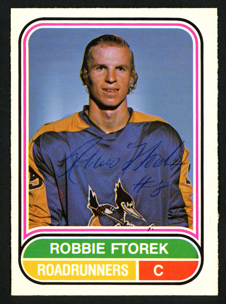 Robbie Ftorek Autographed 1975-76 WHA O-Pee-Chee Rookie Card #19 Phoenix Roadrunners SKU #151397