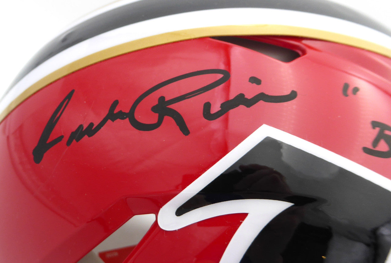 Andre Rison Autographed Atlanta Falcons Red Throwback Full Size Authentic Helmet "Bad Moon Showtime" Beckett BAS Witness #3W056105