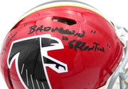 Andre Rison Autographed Atlanta Falcons Red Throwback Full Size Authentic Helmet "Bad Moon Showtime" Beckett BAS Witness #3W056105