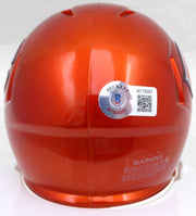 Justin Fields Autographed Orange Flash Speed Mini Helmet Chicago Bears Beckett BAS QR #W176097